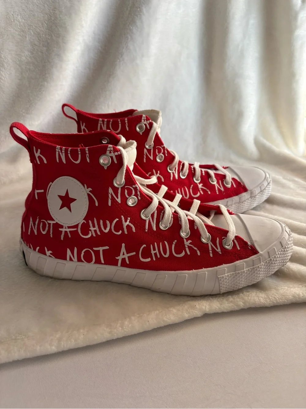 CONVERSE Not A Chuck 70 HI UNTITL3D Sneakers Red White Mens Size 11 Womens 13 - Picture 3 of 13